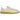 Adidas Bermuda Almost Yellow sneakers i en flot profilvinkel med overdel i gul ruskind, tre hvide striber og en klassisk brun gummisål.