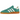 Adidas Handball Spezial Sporty And Rich Green sneakers i en vinklet visning med grøn ruskindsoverdel, hvide detaljer og en brun gummisål.