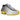 Nike Shox R4 Bright Citron sneakers i profil med sølvfarvet overdel, neongul Shox-sål og karakteristiske laser-perforeringer i siden