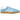 Adidas Gazelle Indoor Light Blue sneakers sideprofil med lyseblå overdel i ruskind, klassiske tre striber og brun gummisål