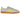 Adidas Gazelle Indoor Silver Dawn Solar Yellow sneakers i en vinklet visning med lyslilla overdel, gule striber og den ikoniske transparente gummisål