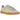 Adidas Gazelle Indoor Silver Dawn Solar Yellow sneakers set fra siden med lysegrå overdel, neon-gule striber og den ikoniske brune gummisål