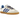 Adidas Samba Nylon Wales Bonner Wonder Clay Royal sneakers i en profilvisning med brun nylonoverdel, blå læderdetaljer og en gummisål