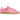 Adidas Handball Spezial Lucid Pink Almost Yellow Gold sneakers i sideprofil med pink ruskindsoverdel, gule striber og brun gummisål