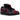 Nike SB Dunk Low Nardwuar sneakers set fra siden med rød læderoverdel, gult Nike-logo og hvid sål, der viser detaljerig konstruktion og stil.