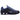 Nike Shox R4 Obsidian Reflective sneakers i vinklet profilvisning med mørkeblå overdel, metalliske detaljer og den karakteristiske Shox-sål