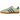 Adidas Gazelle Indoor Powder Yellow Royal Blue sneakers i sideprofil med gul overdel, blå læderstriber og en gennemsigtig gummisål.
