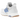 adidas Ultra Boost 1.0 Cloud White Blue Burst Blue sneakers i vinkelret visning med hvid Primeknit overdel og blå detaljer