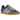 Adidas Gazelle Indoor Dark Blue Bliss Orange sneakers i profil, udført i mørkeblåt ruskind med orange læderstriber og semitransparent gummisål