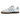 Adidas Samba White Clear Sky sneakers set fra siden med hvid læderoverdel, lyseblå striber, ruskindsdetaljer ved tåen og klassisk gummisål