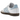 Adidas Samba White Clear Sky sneakers set fra siden med hvid læderoverdel, lyseblå striber og den ikoniske brune gummisål for et klassisk look.