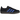 Adidas Gazelle Indoor Core Black Blue sneakers i en stilfuld sideprofil med sort overdel i ruskind, blå striber og en brun gummisål