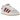 Adidas Campus 00s Crystal White Preloved Ruby sneakers sideprofil med hvid læderoverdel, røde striber og tykke hvide snørebånd samt gummisål.