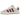 Adidas Campus 00s Crystal White Preloved Ruby sneakers i en sideprofil der fremhæver det hvide læderdesign, de røde striber og den tykke gummisål.