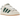 Adidas Campus 00s Crystal White Collegiate Green sneakers i profil med overdel i hvidt læder, grønne striber og en tyk beige gummisål.