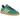 Adidas Handball Spezial Collegiate Green Almost Yellow sneakers i en vinklet visning med grøn ruskindsoverdel, gule læderstriber og brun gummisål.