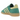 Adidas Handball Spezial Collegiate Green Almost Yellow sneakers set fra siden med grøn ruskindsoverdel, gule striber og brun gummisål.