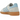 Adidas Handball Spezial Alumina Clear Sky sneakers i en klassisk profilvisning med beige overdel, lyseblå striber og gummisål.