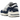 New Balance 1000 Navy Sea Salt sneakers i sideprofil med marineblå overdel, cremefarvede detaljer og tyk polstret mellemsål for god støddæmpning.