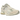 New Balance 2002R Linen sneakers set fra siden med beige læderdetaljer, hvid mellemsål og grå ydersål, der viser mesh-materiale og logo-detaljer.