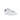 Adidas Stan Smith Core White New Navy sneakers i en sideprofil med hvid læderoverdel, navyblå hæl og perforerede tre striber på siden.