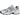 New Balance 530 White Silver Green sneakers i skråt perspektiv med hvid mesh-overdel, sølvfarvede detaljer og grønne logo-elementer