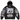 Supreme Warriors Applique Zip Up Hooded Sweatshirt Black hættetrøje, frontview med sort design, lynlås, hætte og tydelig Warriors-applikation.