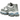 New Balance Abzorb 2000 White Grey Blue sneakers i profil, fremviser hvid overdel i læder og mesh med grå detaljer, blå logo-accenter og solid gummisål