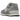 New Balance 574 Grey Off White sneakers i profilsyn, viser ruskindspaneler, hvidt logo på siden og en klassisk hvid mellemsål med gummiydersål