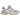 New Balance 9060 Pearl Grey Linen sneakers i en vinklet profilvisning med beige mesh-overdel, grå læderdetaljer og en tyk skulpturel mellemsål