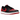 Jordan 1 Retro Low OG Banned sneakers i en vinkel med rød og sort læderoverdel, sorte snørebånd og hvid mellemsål