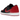 Jordan 1 Retro Low OG Banned sneakers i vinklet visning med sort og rød læderoverdel samt hvid mellemsål og snørebånd