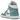 Jordan 1 Mid White Cannon sneakers i sideprofil med hvid læderoverdel, lyseblå detaljer, snørebånd og klassisk sål