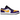 Jordan 1 Low SE Lakers sneakers i vinklet visning med lilla og gule læderdetaljer samt hvid mellemsål