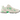 New Balance 530 Sea Salt Lime Leaf sneakers i en vinkel med hvid mesh overdel, sølvdetaljer og grønne accentfarver samt snørebånd