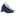 Air Jordan 13 Retro Flint sneakers i en vinklet profil med hvidt læder, mørkeblå ruskind og karakteristiske snørebånd.