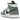 Jordan 1 Mid Dutch Green sneakers i sideprofil med pastelgrønne oglyserøde detaljer samt hvid mellemsål og klassiske snørebånd