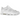 Nike Air More Uptempo Low Triple White sneakers i sideprofil med helt hvid læderoverdel, store 'AIR' detaljer og snørebånd.