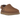 UGG Goldenstar Villa Clog Chestnut sneakers i en vinklet profil med brun ruskindsoverdel, rem og synlige hvide syninger