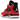 Jordan 4 Retro Toro Bravo sneakers i et vinklet udsnit med rød overdel, sorte detaljer og synlig luftstøddæmpning i sålen