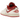 Jordan 1 Low Ruby sneakers i vinkelvisning med rød læderoverdel, hvid mellemsål og klassiske snørebånd