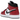 Jordan 1 Mid Chicago Toe sneakers i et vinklet udsnit med rød, hvid og sort læderoverdel samt klassiske snørebånd