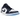 Jordan 1 Low Midnight Navy University Blue sneakers i sideprofil med blå læderoverlays, hvid bund og klassisk swoosh-logo.
