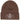 Supreme Crest Beanie Brown sneakers, set forfra i mørkebrun strik med hvidt broderet Supreme-logo på opslaget