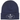 Supreme Crest Beanie Navy sneakers frontbillede af mørkeblå strikket hue med hvidt og rødt Supreme-logo broderet på forsiden