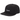 Supreme Distressed Script 6-Panel Black cap front view med hvidt broderet Supreme-logo på sort bomuldsmateriale og buet skygge.