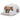 Supreme New York 6-Panel White sneakers set forfra med broderet logo i hvidt design og klassisk seks-panels struktur