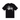 Stussy Tee Black sneakers set forfra med klassisk hvidt logo på brystet, fremstillet i sort bomuldskvalitet med rund halsudskæring.