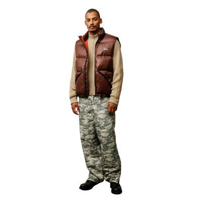 Stussy Micro Ristop Down Vest Brown