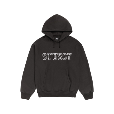 Stussy Felt Applique Hoodie Black